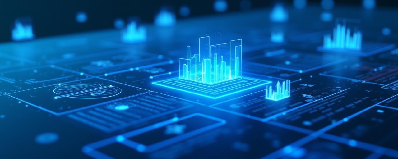 Stilizált üzleti dashboard dinamikus AI üzenetfolyammal és analitikai grafikonokkal egy modern digitális platformon